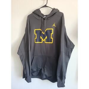 Nike Air Jordan Michigan Wolverines Hoodie Fleece Pullover Mens 2XL Navy